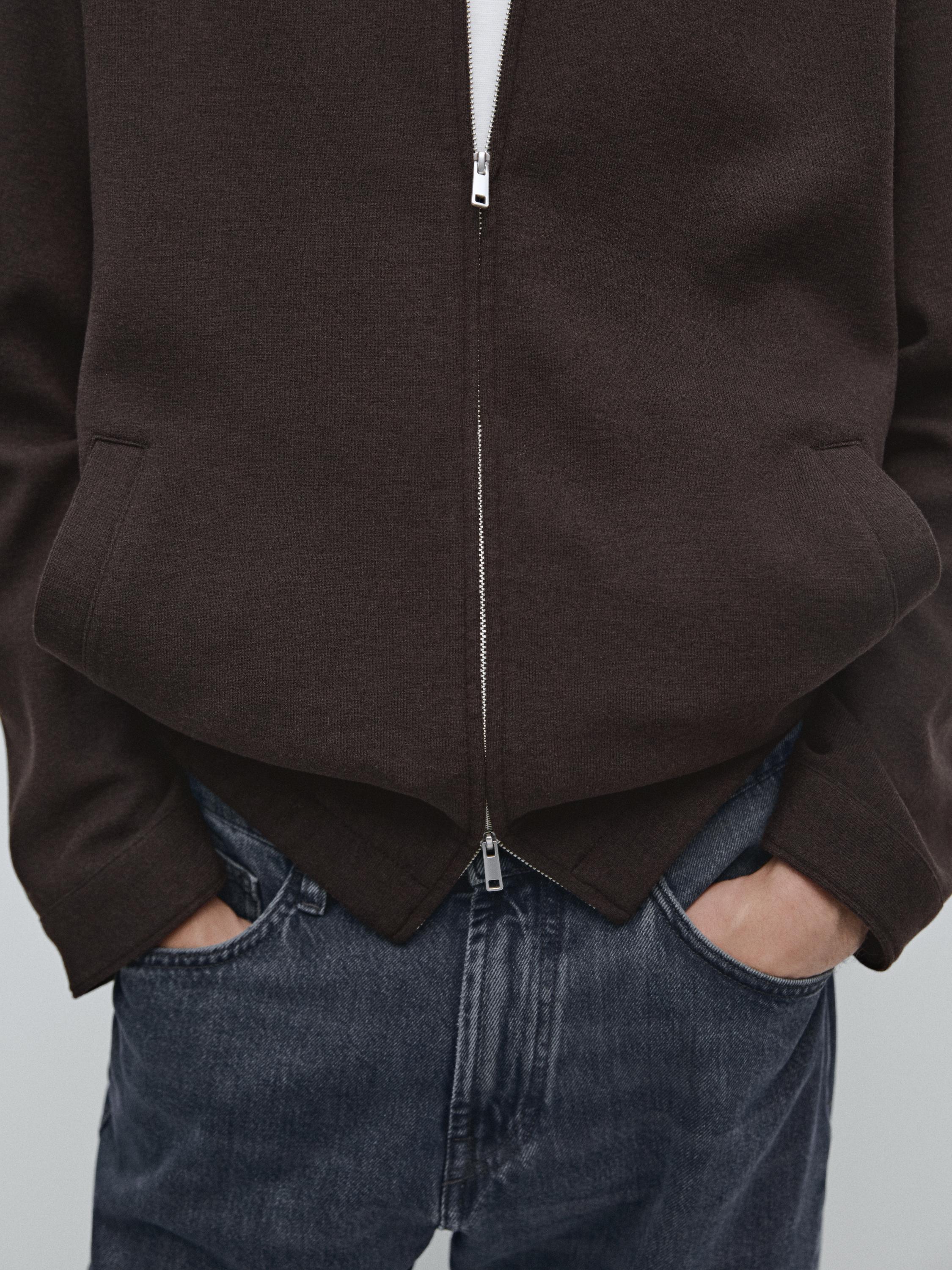 Short double wool blend jacket