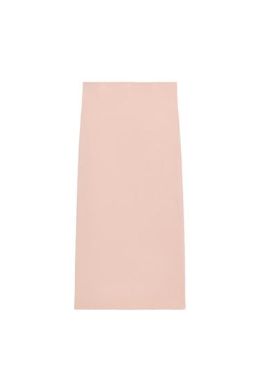 KNIT MIDI SKIRT - Pastel pink by Zara