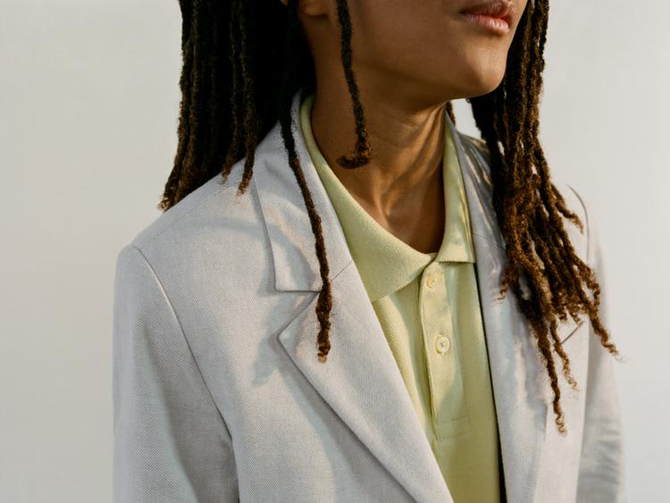 Blazer traje con algodon y lino