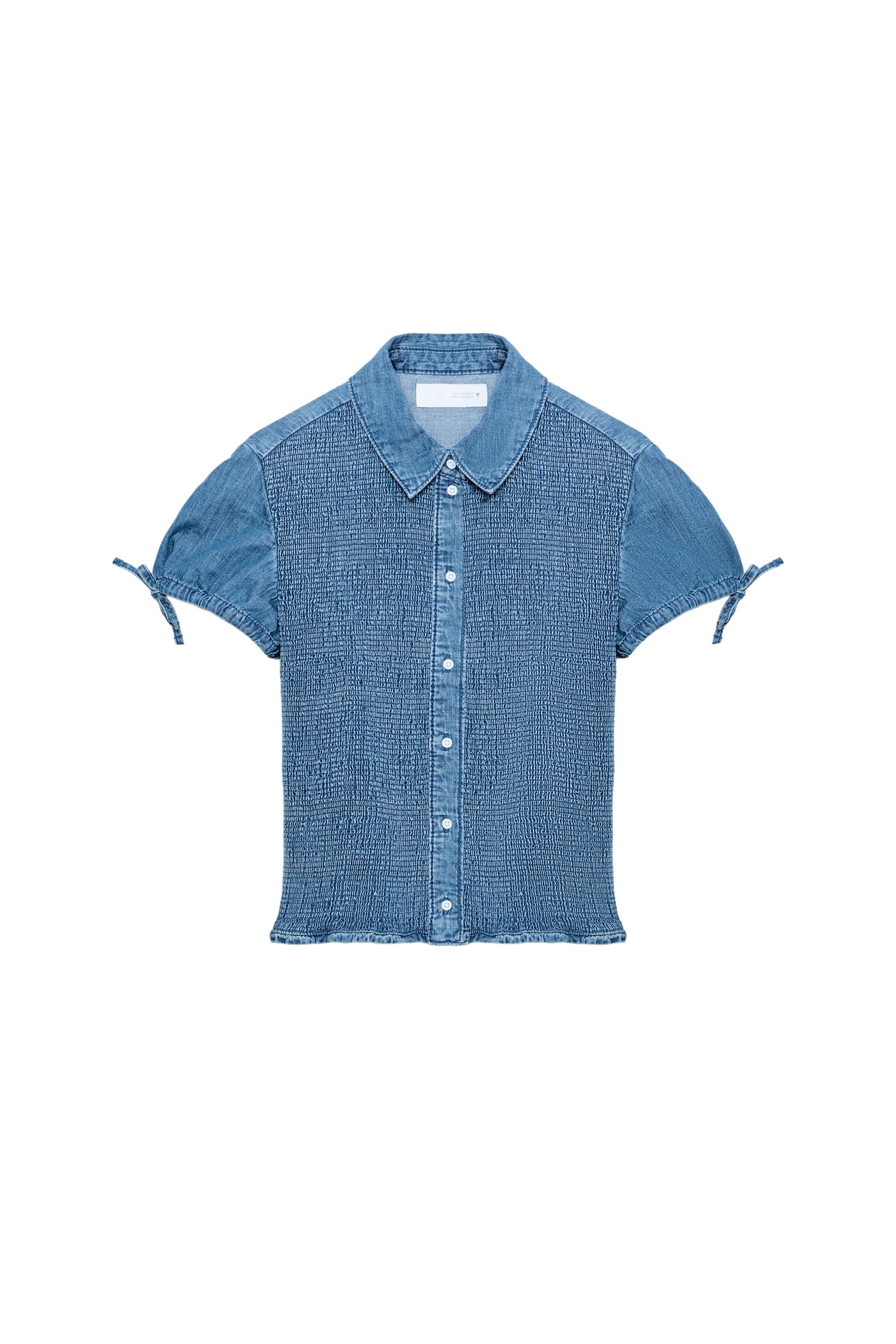 PETEK DOKULU DENIM GÖMLEK