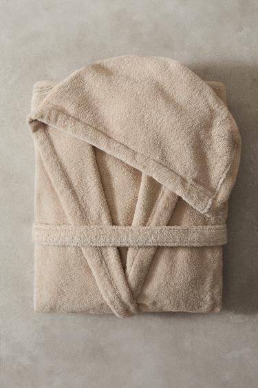 EXTRA SOFT HOODED BATHROBE (380 GXM²) - Light sand by Zara - Image 6