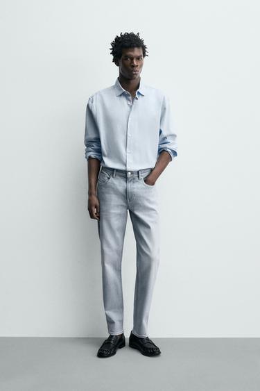 BASIC SLIM FIT JEANS - Sky blue by Zara