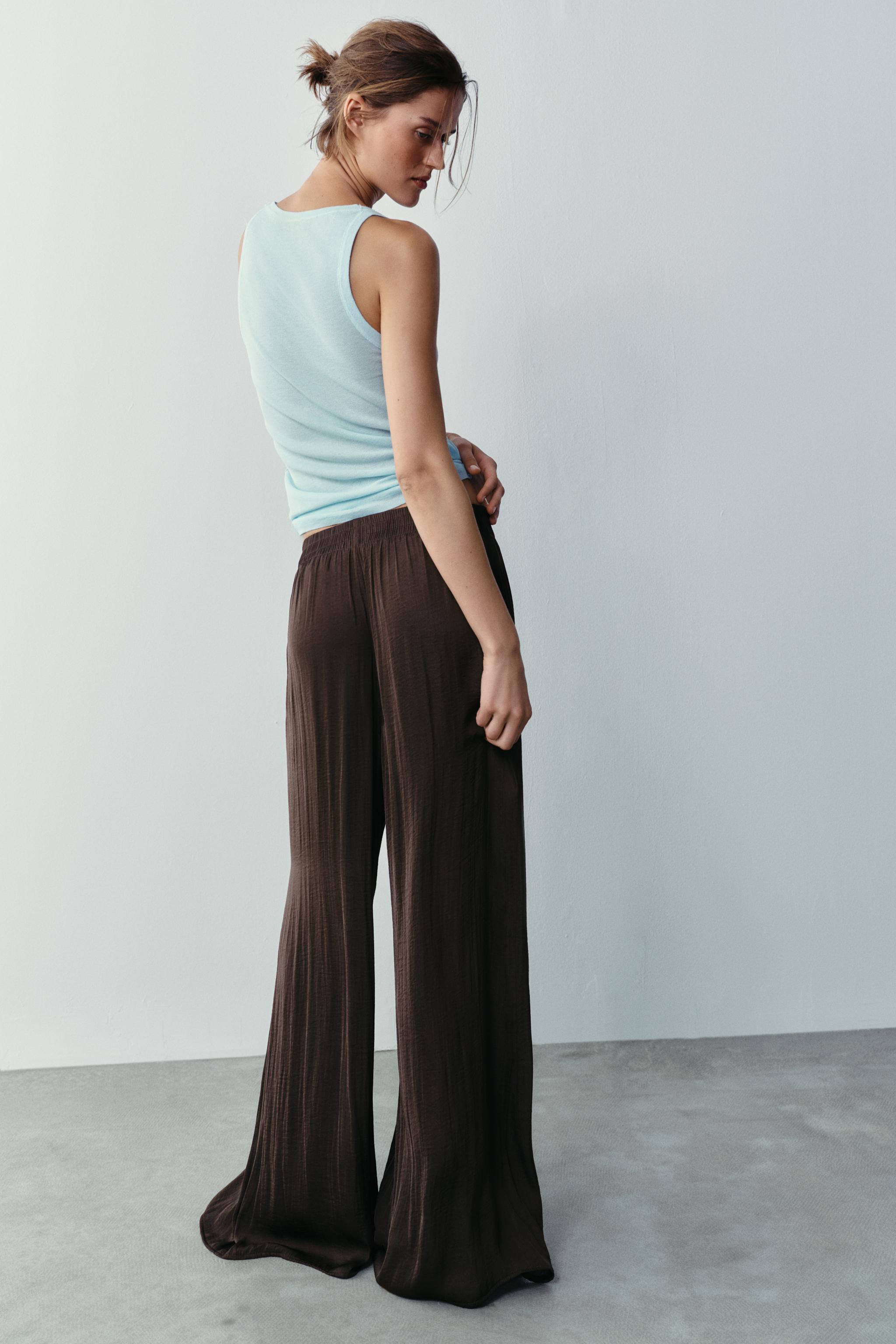 Zara Geniş Paça Dökümlü Pantolon görsel 6