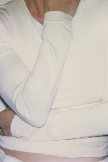 DOUBLE EMBROIDERED T-SHIRT - Ecru by Zara - Image 3