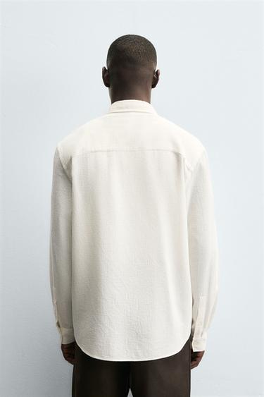 CHEMISE STRUCTURE QUADRILLÉ - Blanc cassé de Zara - Image 2