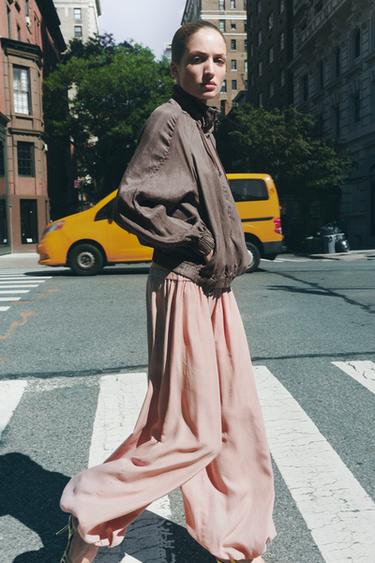 Zara LEŽERAN BOMBER ZW COLLECTION – tupe siva
