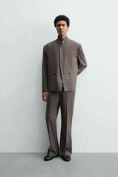 DOUBLE-BREASTED WOOL BLEND SUIT BLAZER SAMUEL DE SABOIA X ZARA - Brown / Taupe by Zara - Image 0