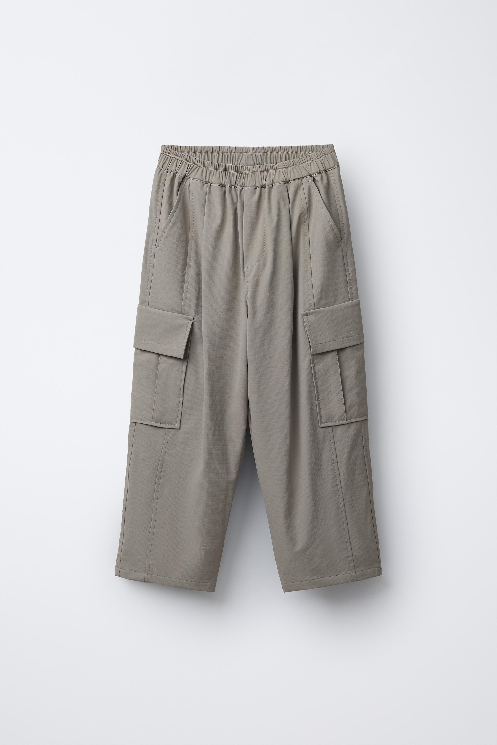 裏地付きナイロンカーゴパンツ - ベージュ | ZARA Japan / 日本