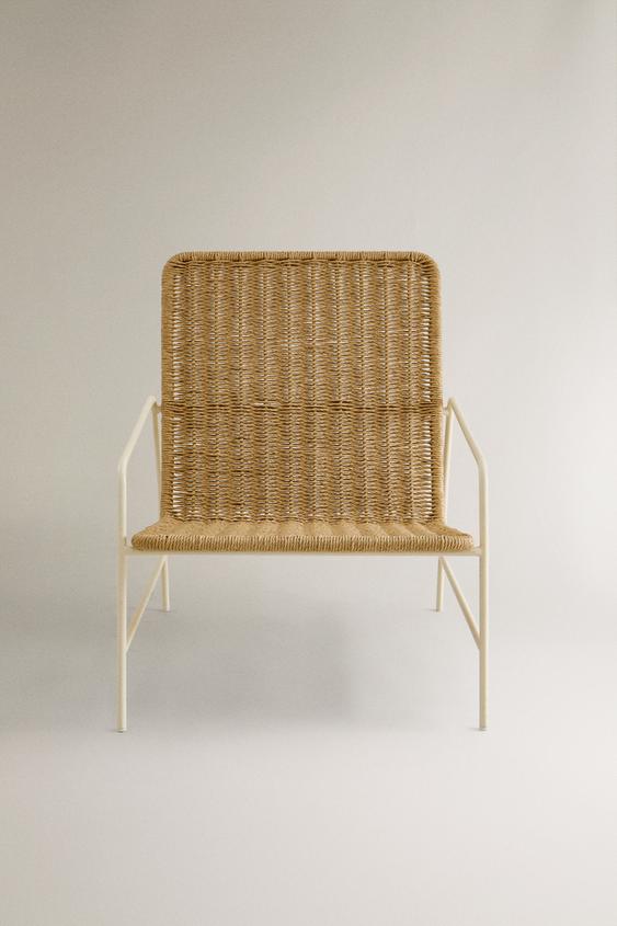 FAUTEUIL TRESSÉ EXTÉRIEUR - marron/blanc de Zara - Image 0