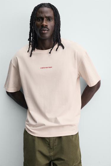 RELAXED FIT SLOGAN T-SHIRT - Pink by Zara - Image 4