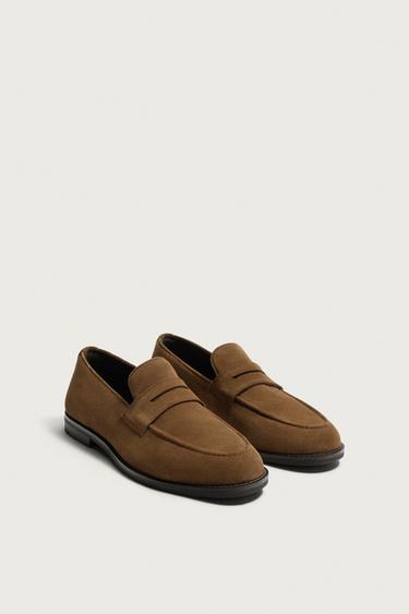 MOCASIN PIEL ANTIFAZ - Marrón de Zara