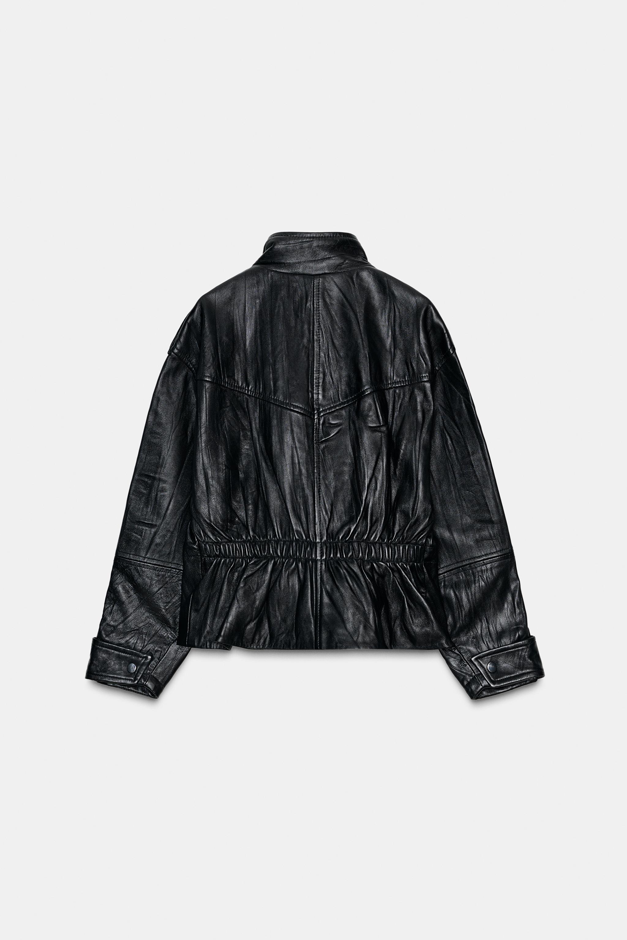 100% WRINKLED LEATHER JACKET - Black | ZARA United States