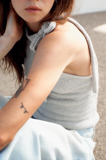 RUSTIC HALTER TOP - Pastel blue by Zara - Image 2