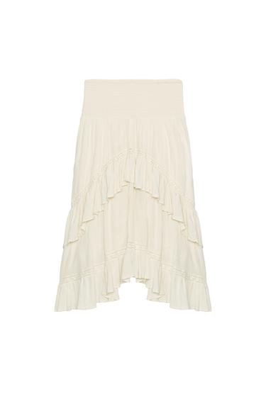 RUFFLED MIDI SKIRT
