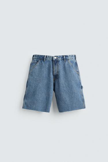 CARPENTER POCKET DENIM BERMUDA SHORTS - Blue by Zara