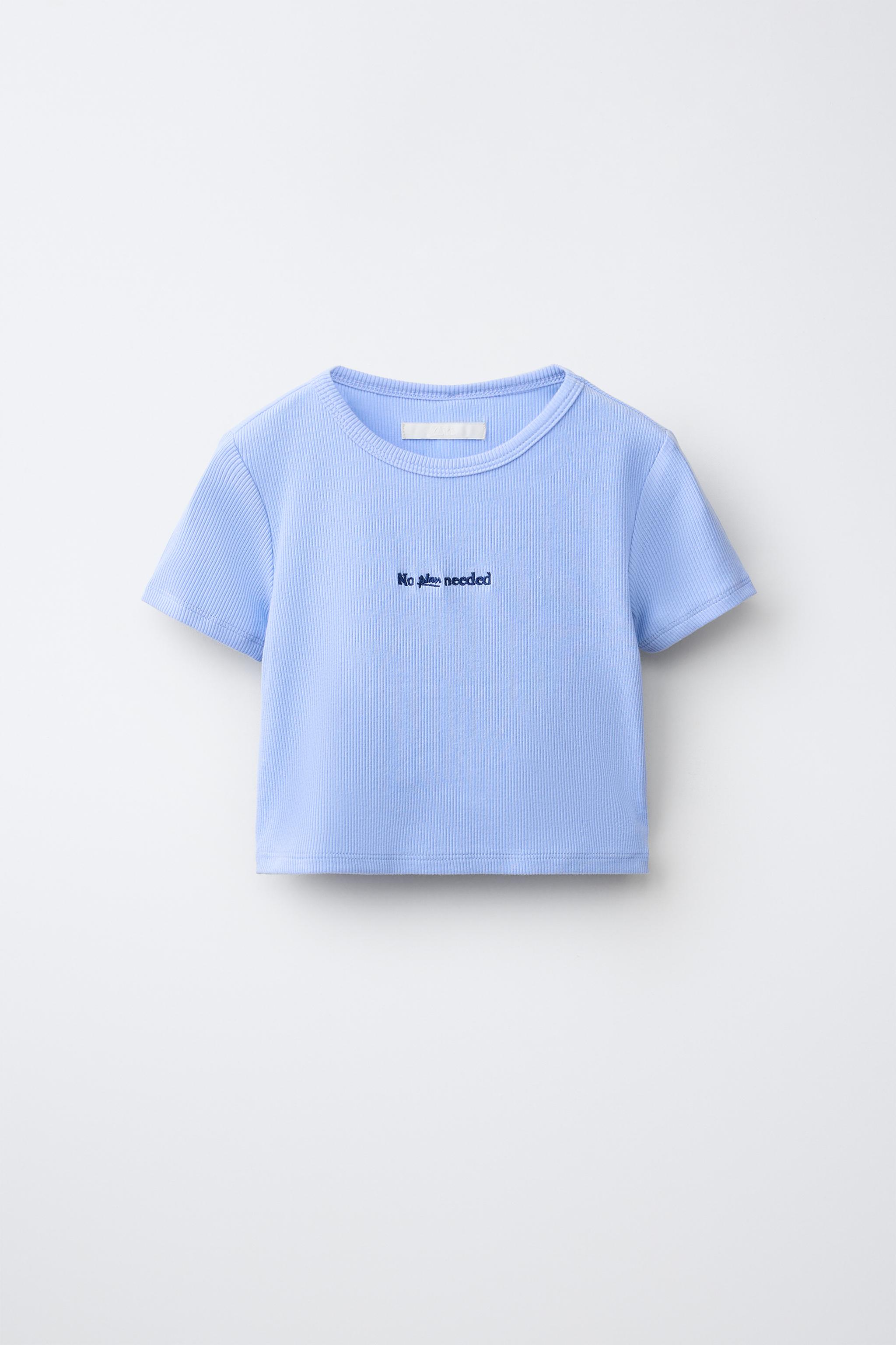 Детские рубашки Zara STRIPED SHIRT AND EMBROIDERED RIB T-SHIRT SET — фото 3