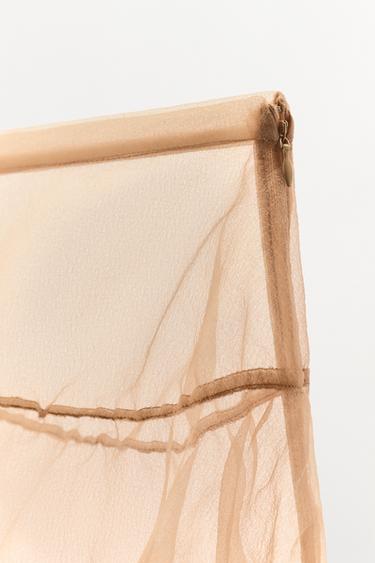 JUPE FRONCES ORGANZA - Écru de Zara - Image 5