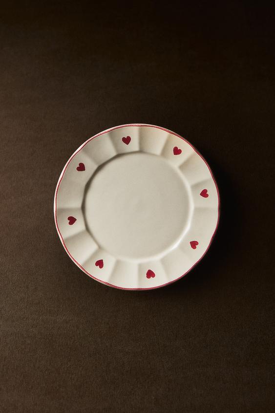 ASSIETTE À DESSERT CŒURS NOËL - Blanc / Rouge de Zara - Image 4