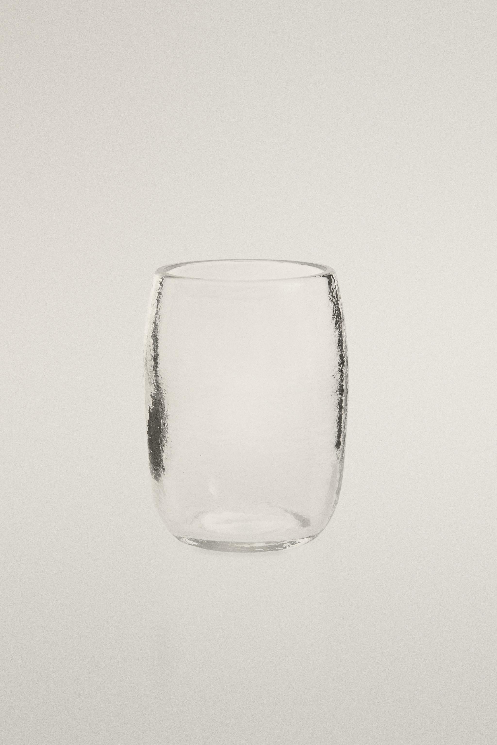 TEXTURED GLASS TOOTHBRUSH TUMBLER — Transparent