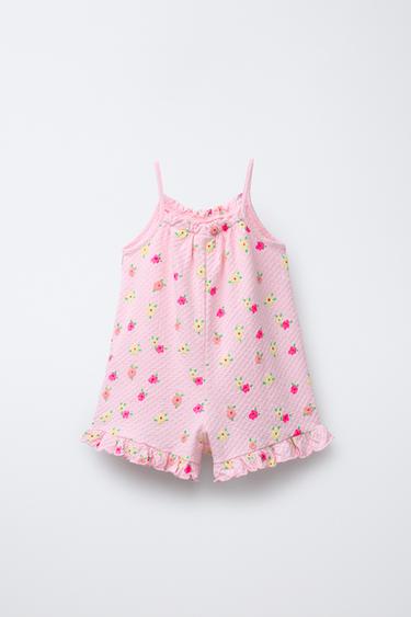 COMBI-SHORT STRUCTURÉ IMPRIMÉ Rose ZARA France - Main Image