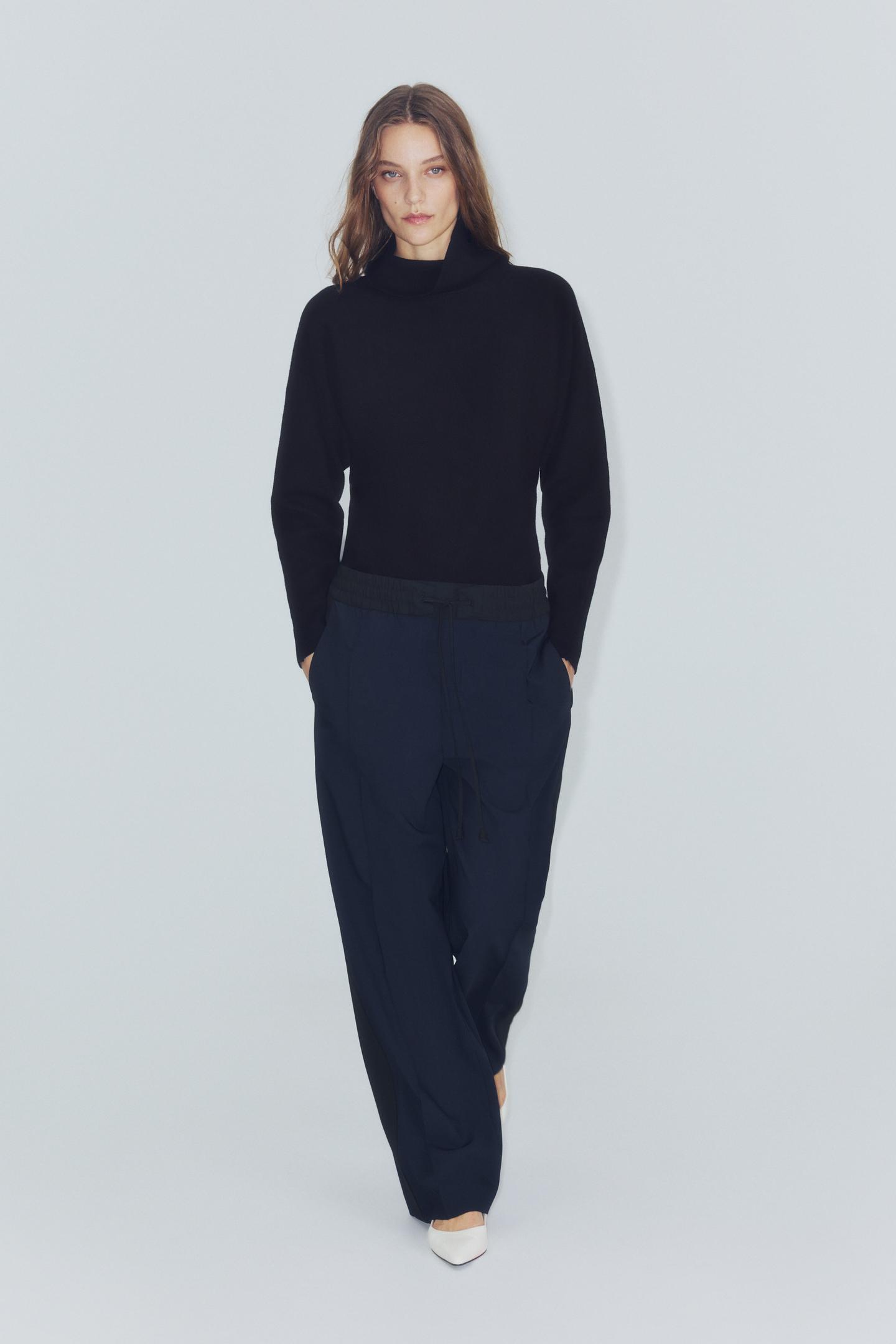 Женские брюки Zara ZW Collection Side Stripe, цвет: Тёмно-синий