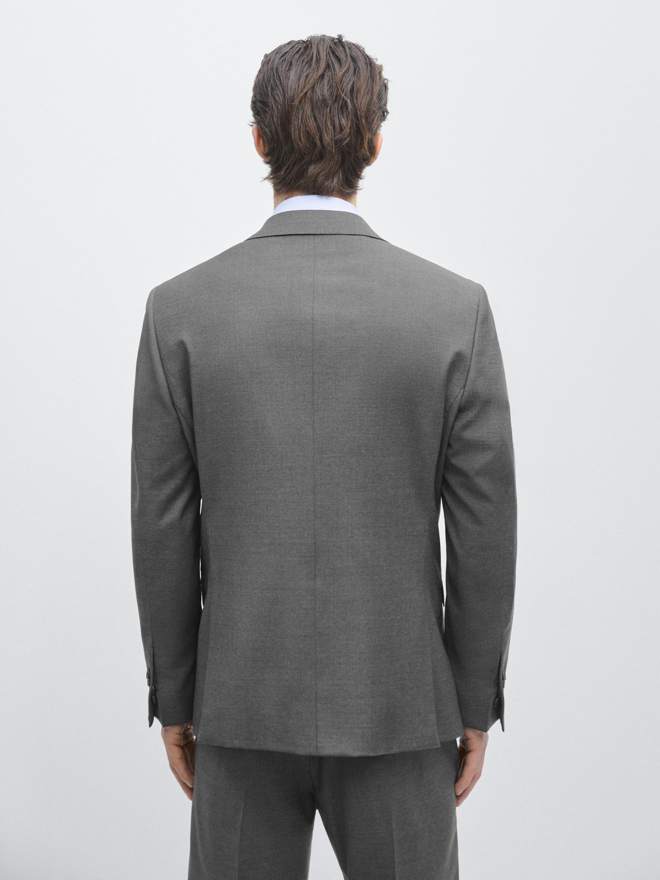 100% cool wool suit blazer — Gray