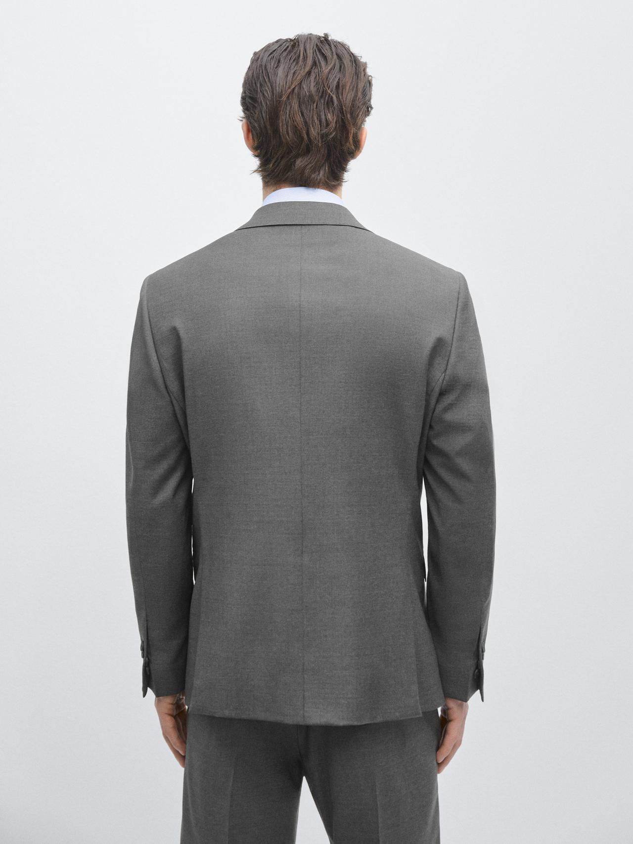 100% cool wool suit blazer — Gray