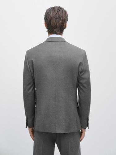 100% cool wool suit blazer — Gray 2