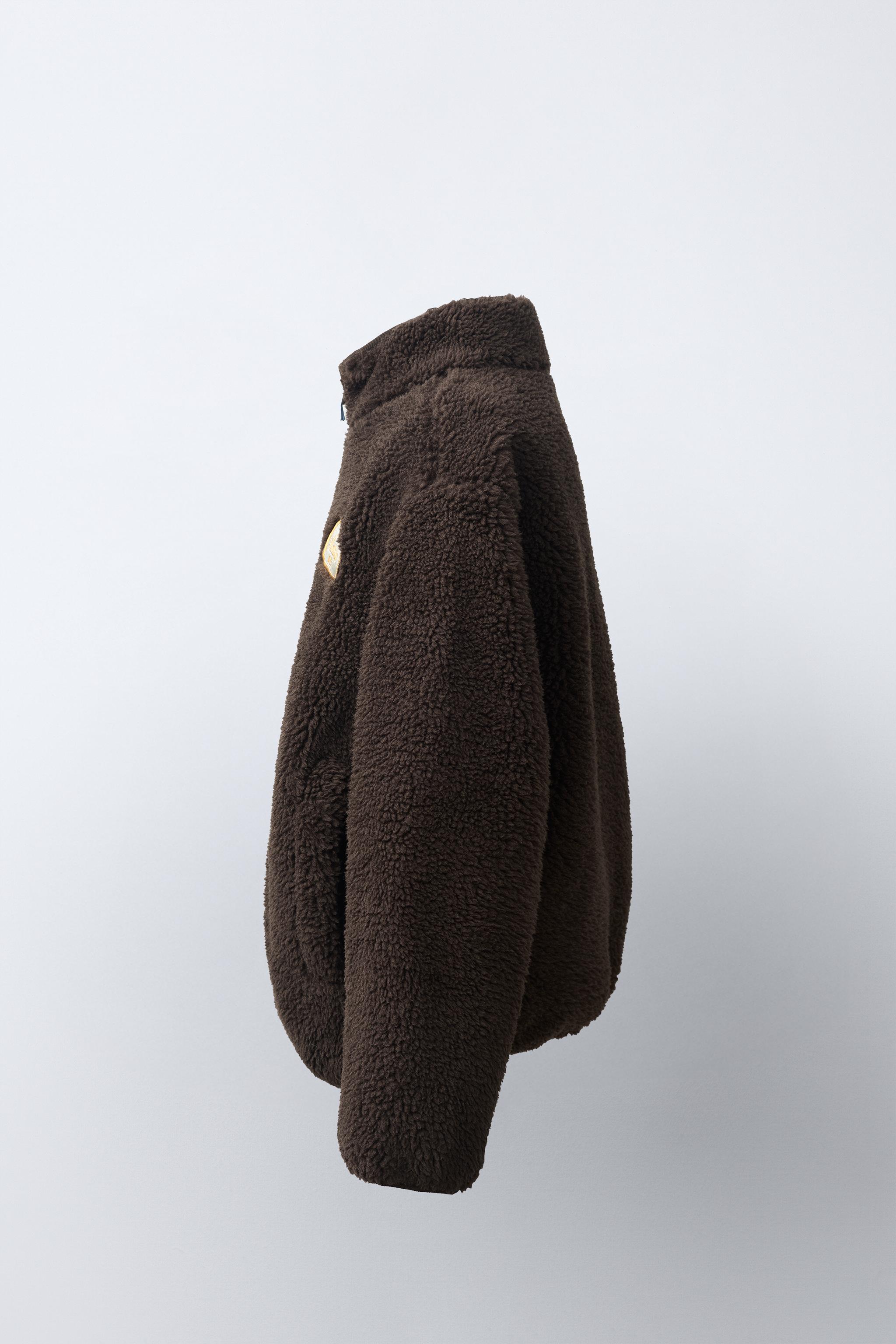FAUX SHEARLING PATCH JACKET