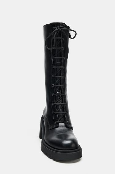 BOTTES À LACETS - Noir de Zara - Image 4
