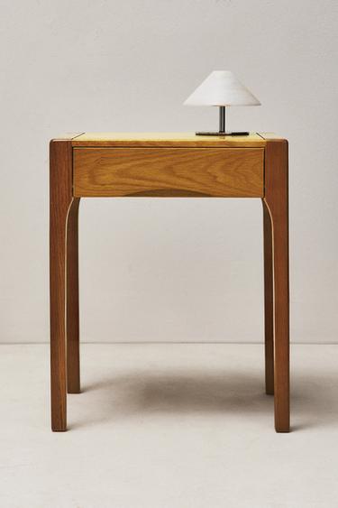 OAK BEDSIDE TABLE WITH DRAWER - Dark brown by Zara