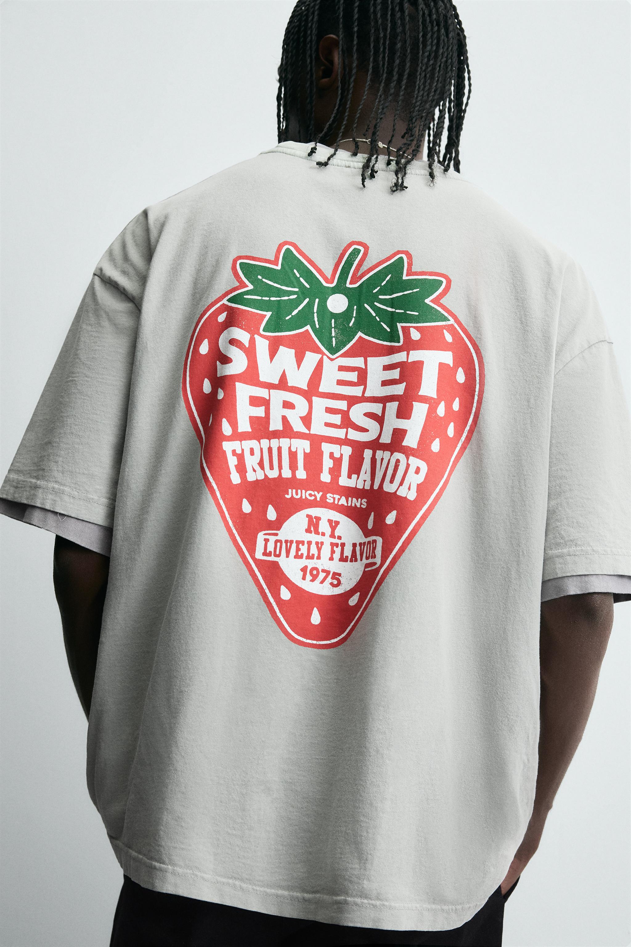 WASHED COMBINED PRINT T-SHIRT - Dark gray | ZARA United States WASHED COMBINED PRINT T-SHIRT - Dark gray | ZARA United States