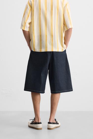 WIDE-FIT DENIM BERMUDA SHORTS - Indigo by Zara - Image 2