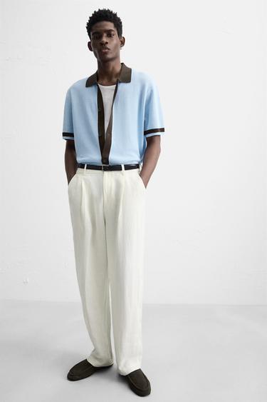 CONTRAST KNIT SHIRT - Light blue by Zara - Image 5