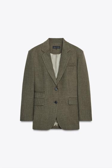 BLAZER CRUZADA ZW COLLECTION - kaki-med de Zara