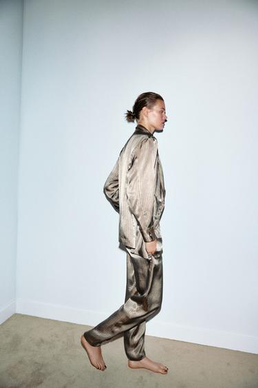 STRIPED PYJAMA BOTTOMS - camel by Zara - Image 2