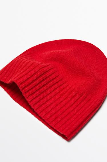 Wool and cashmere knit beanie — Red 2