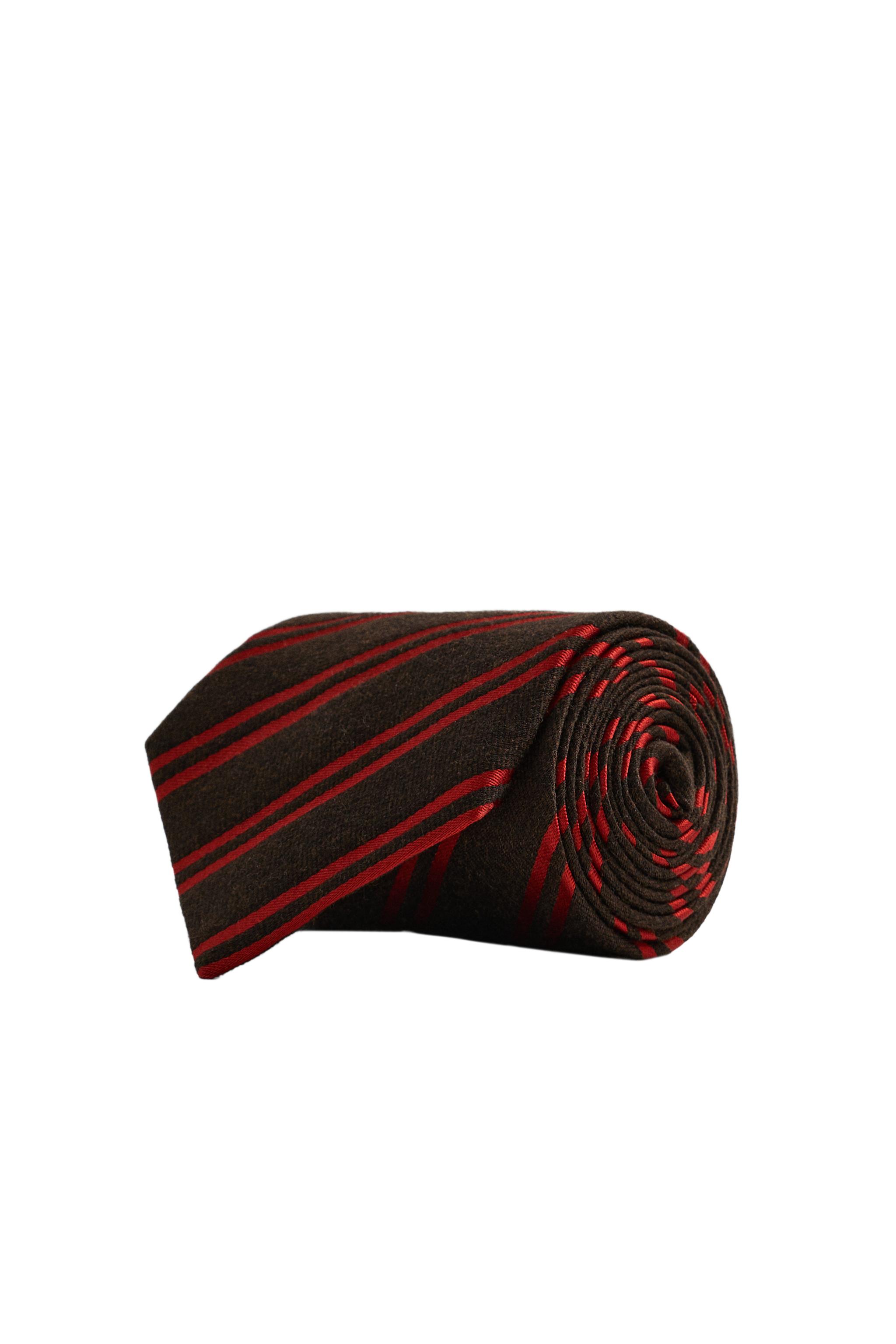 AARON LEVINE X ZARA WOOL-SILK STRIPED TIE