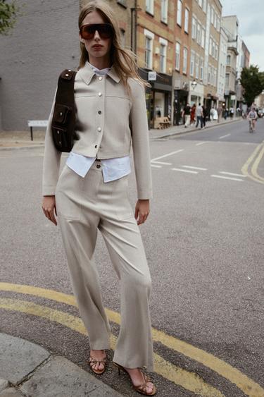 TOPSTITCH JACKET - Sand by Zara