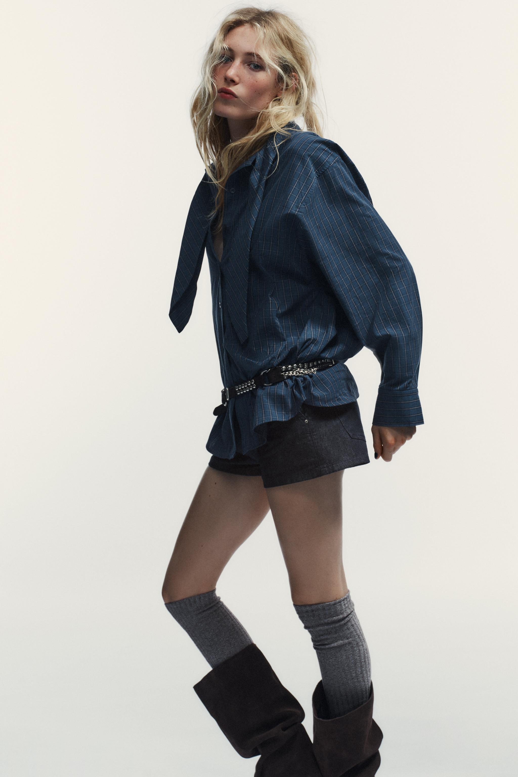 CHEMISE FOULARD À CARREAUX EN COTON