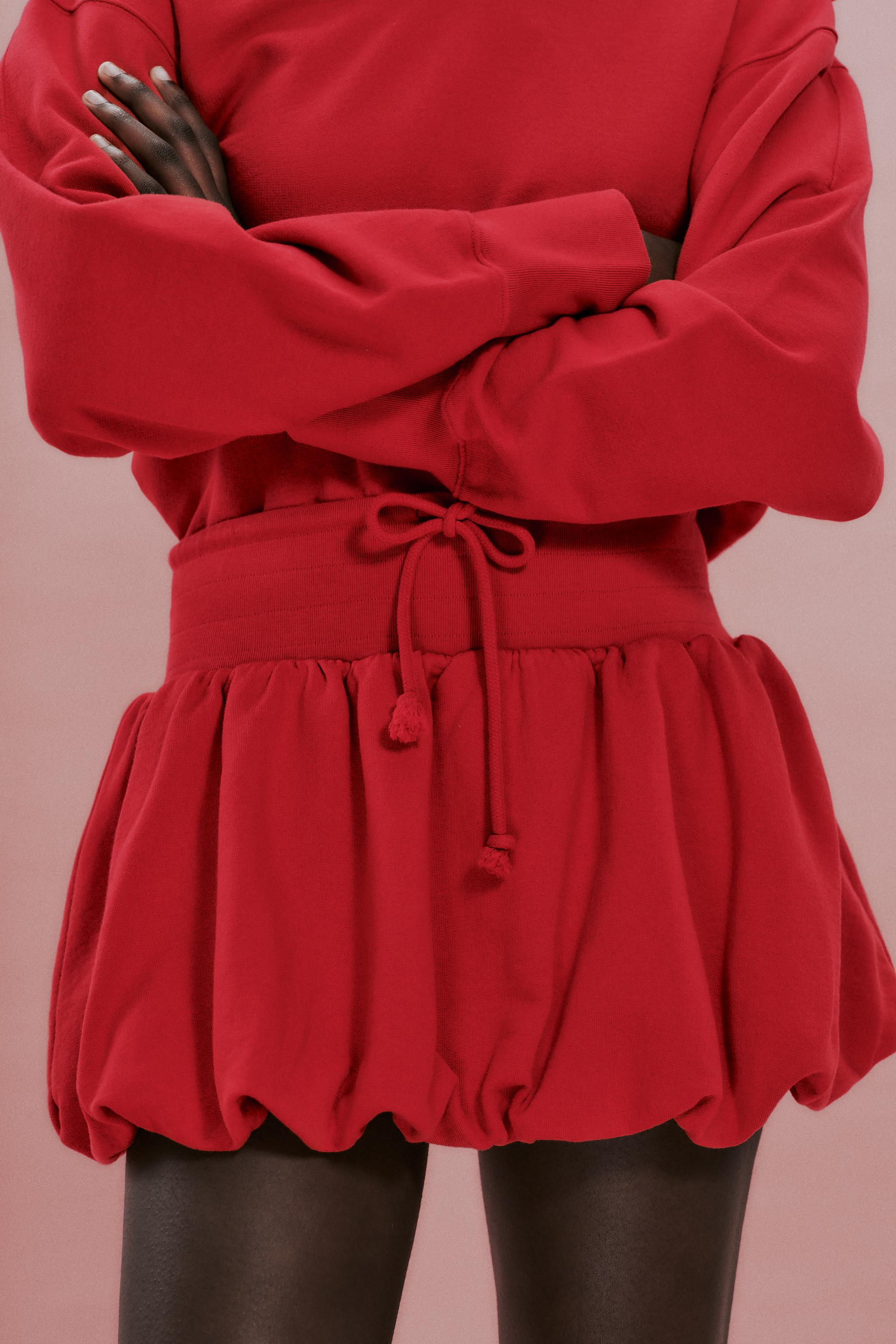 BALLOON MINI SKIRT - Intense red | ZARA United States BALLOON MINI SKIRT - Intense red | ZARA United States
