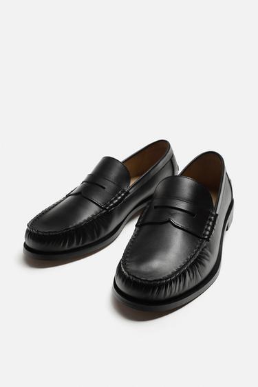 MOCASSINS EN CUIR À MASQUE - Noir de Zara - Image 3