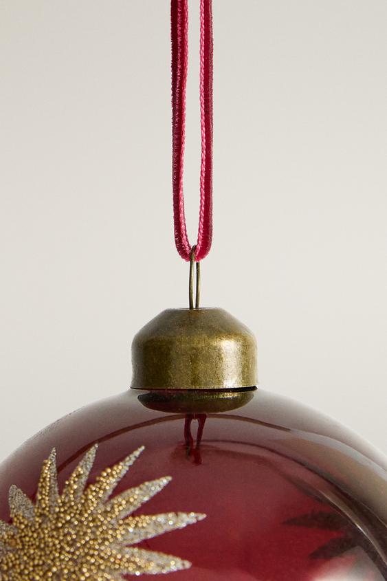 ORNEMENT SAPIN VERRE ÉTOILES NOËL - Rouge | ZARA France