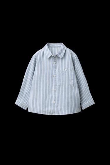 CAMISA RAYAS SOFT TOUCH - Azul de Zara - Imagen 0