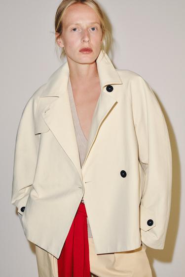 ZW COLLECTION SHORT TRENCH COAT - Bone by Zara