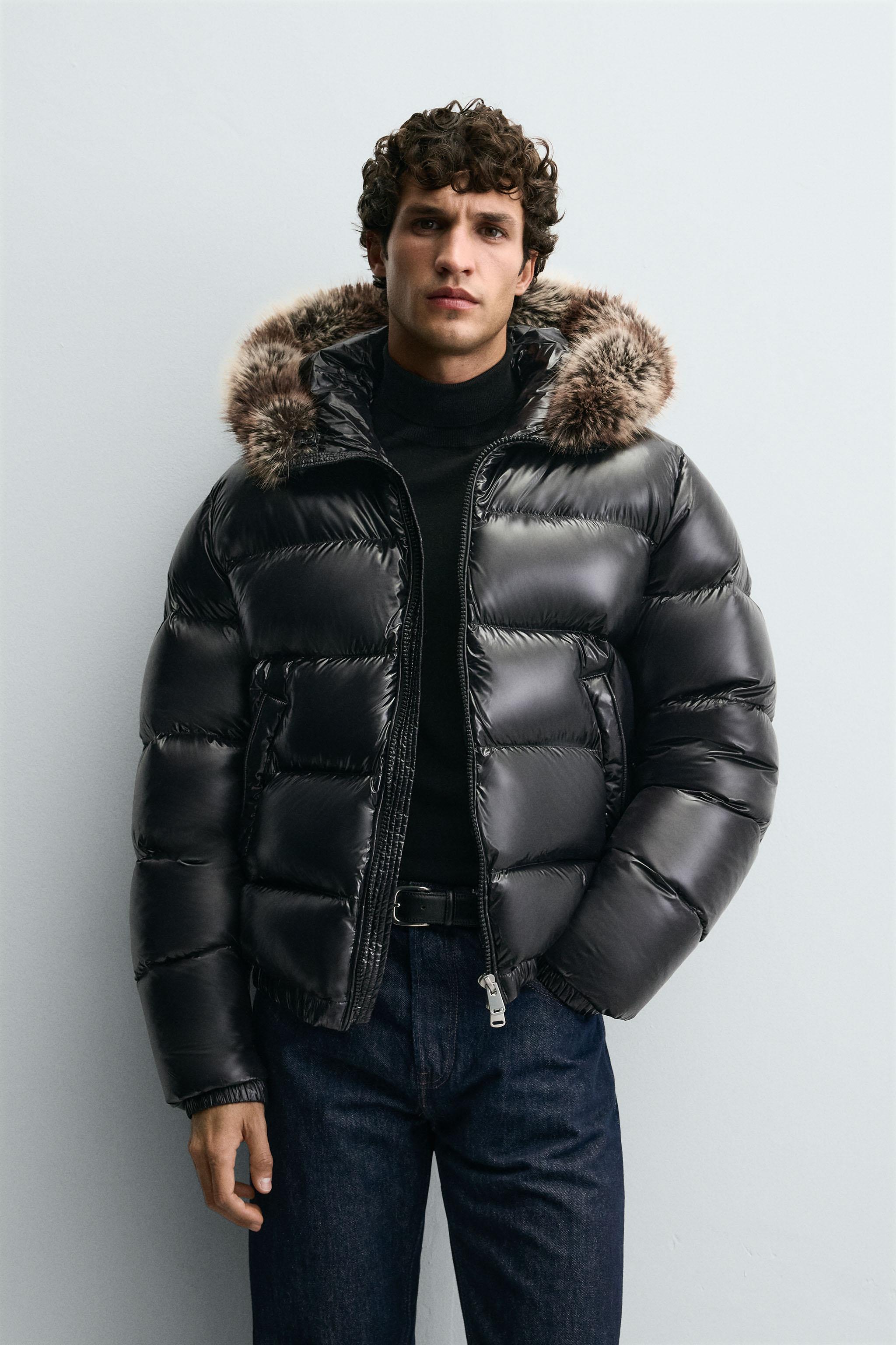 100% FEATHER PUFFER JACKET WITH HOODIE