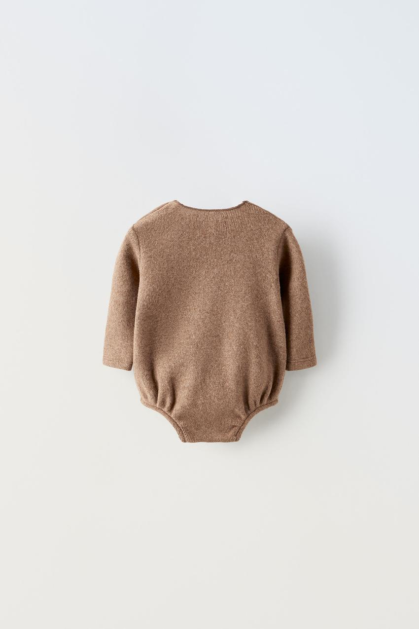 Ribbed Knit Bodysuit - Taupe
