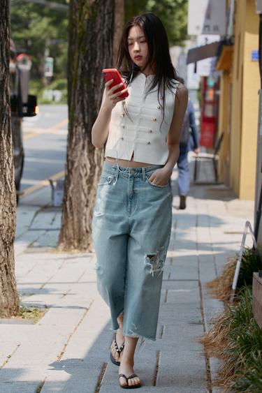 TOP GILET BOTTONI - Bianco di Zara