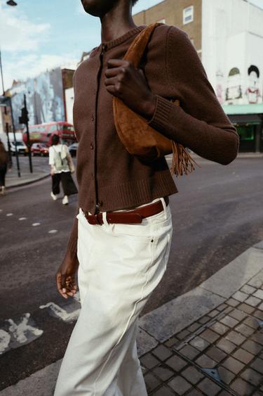 GILET BASIQUE 100 % LAINE - Marron de Zara - Image 3