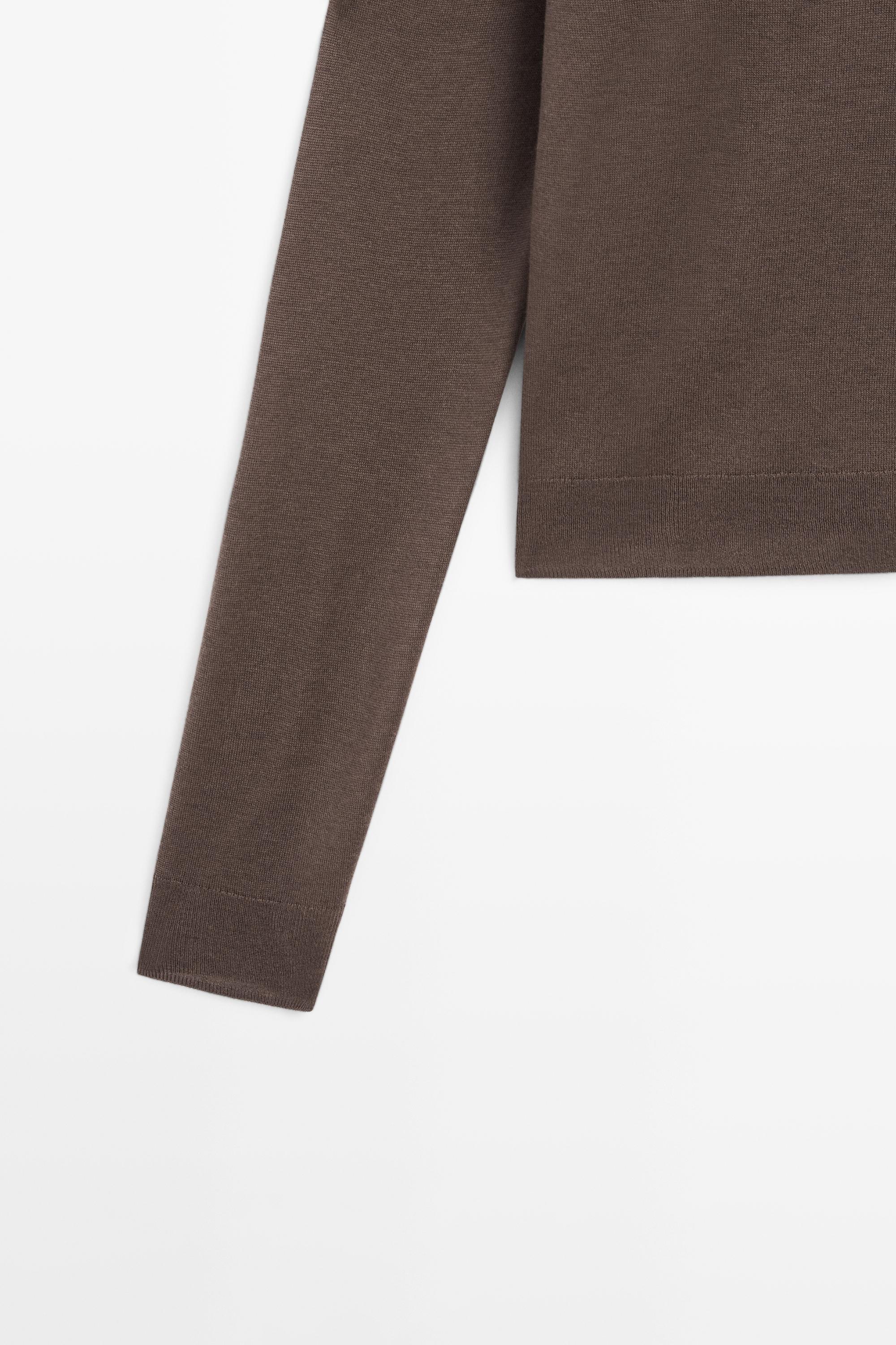 Silk and wool blend knit sweater